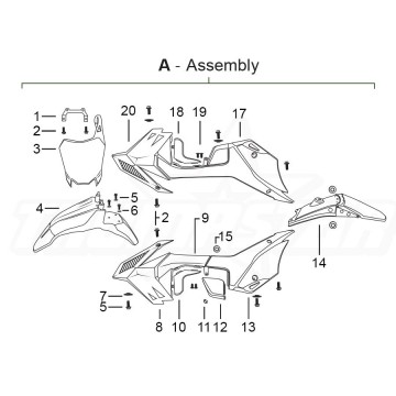 Rear right cover TSC 125 |...